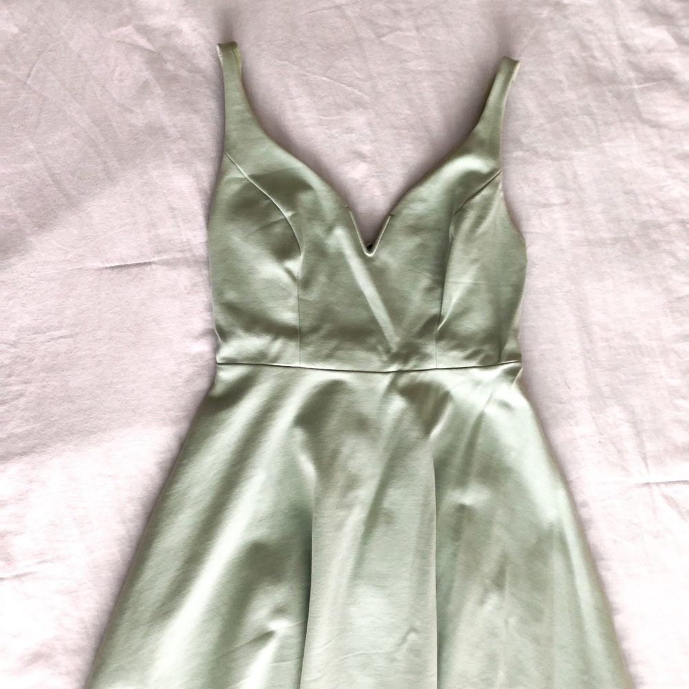 Mint Colored Sweetheart Neckline Mini Dress
